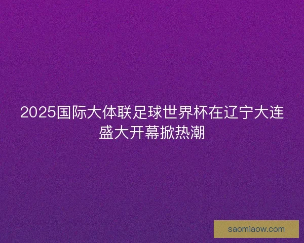 2025国际大体联足球世界杯在辽宁大连盛大开幕掀热潮 2025国际大体联足球世界杯在辽宁大连盛大开幕掀热潮