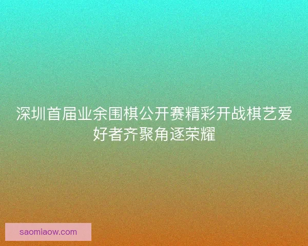 深圳首届业余围棋公开赛精彩开战棋艺爱好者齐聚角逐荣耀 深圳首届业余围棋公开赛精彩开战棋艺爱好者齐聚角逐荣耀